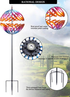 MUMTOP Wind Spinner 360 Degrees Double Steel Metal Wind Sculpture is Suitable for Decorating Your Patio, Lawn & Garden