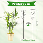 uxcell 4 Pcs Plant Support Stakes, 27.5" Twig Plant Stem Support Structures Garden Branches Plants Supports for House Potted Monstera Plants, Brown