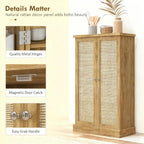 White Adjustable Shelves Food Pantry Cabinet, Small Kitchen Storage Cabinet with Doors & Multi-Tier Shelves, for Living Room Dining Room Entryway Garage, 23.6x11.8x40.9 Inches