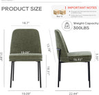 COLAMY Dining Chairs Set of 4, Modern Dining Chairs, Fabric Upholstered Dining Chairs, Kitchen Chairs with Curved Back and Metal Legs for Dining Room Kitchen Restaurant, Green