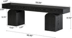 Tribesigns 59" Black Dining Bench for 2 to 3, Modern Dining Table Bench with Arched Base, Extra Long Kitchen Bench Seating for Dining Room, Living Room, Entryway