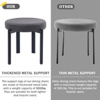 Boucle Dining Chairs Set of 4 Kitchen & Dining Room Chairs(Gray) | Mid Century Modern Upholstered Dining Chairs with Curved Backrest and Black Metal Legs