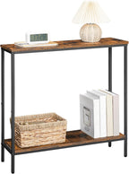 HOOBRO 29.5" L Narrow Console Table, 8.7" D Small Entryway Table | Sofa Table Behind Couch with 2-Tier Storage Display Shelves for Hallway, Foyer, Living Room, Bedroom