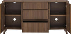 CHITA 62" Sideboard Buffet Cabinet with Storage, Living Room Accent Cabinet with Drawers, Doors and Adjustable Shelves, for Bar, Kitchen, Walnut