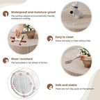 WXFKLDJ Round Nesting Coffee Table Set of 2, Wood Side Table, Travertine | Modern Handcraft Drum Coffees Table, Farmhouse Style End Table, for Living Room Small Spaces, No Assembling
