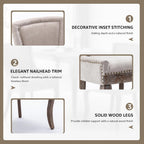Upholstered Dining Chairs Set of 8, Beige Fabric Kitchen Chair with Nailhead Trim, Farmhouse High Back Kitchen & Dining Room Chairs, Solid Wood Legs, Sillas de Comedor (Beige, 8 Pcs)