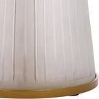 SAFAVIEH Home Collection - Paulon Round Side Table with White Marble Top & Cream Fluted Glass Base, Fully Assembled (ACC3216A)