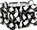 NTAO Gift Storage Basket Empty for Halloween, Storage Bin with Handles, Room Decor, Book Box(Black Ghost Boo)