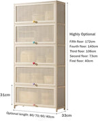 13 Inch Wide Kitchen Cabinet Storage Natural Bamboo Material Flip Up Hover Door Design Food Pantry Cabinet, for Kitchen Living Room Bedrooms(60 * 33 * 40cm)