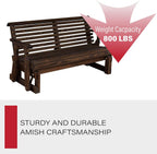 Amish Heavy Duty 800 Lb Roll Back Pressure Treated Porch Glider (4 Foot, Dark Walnut Stain)