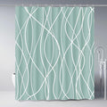 Punkray Light Green Shower Curtain for Bathroom with Hooks Shower Curtain Set, White Stripe Bath Curtains Decorative Shower Curtains Water Repellent Washable, 72 x 72