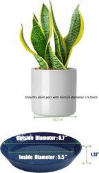 Plant Saucer Tray of 2 Pack 6 Inch, 7 inch (6.7 Inch) Plant Saucer Tray, Heavy Duty Glazed Ceramic Plant Saucers for Indoors & Outdoor, Flower Plant Water Trays for Pots Planter