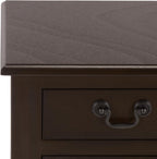 SAFAVIEH Furniture - Athena 3-Drawer Console Table - Dark Chocolate - Solid Wood - Farmhouse Classic Design - Ideal for Entryway, Living Room, Hallway, 23.5" W x 13" D x 29.5" H (CNS5703D)