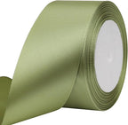 Olive Green Solid Satin Ribbon 2 Inch 25 Yards Solid Polyester Fabric Ribbon for Gift Wrapping Wedding Christmas Baby Shower Birthday Party Decoration Handmade Immortal Flower Craft