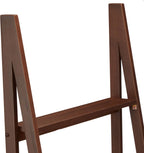 Amazon Basics 5-Tier Ladder Bookshelf Storage Organizer, Solid Rubberwood Frame, Space-Saving Bookcase, Sturdy Shelves, Walnut Finish, 14" D x 24.8" W x 70.1" H