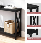 ZENY Console Table, Entryway Table, Narrow Sofa Table with 2-Tier Shelves, Entrance Table for Living Room, Entryway, Hallway, Foyer (Black, 11.8" D x 47" W x 31.7" H)