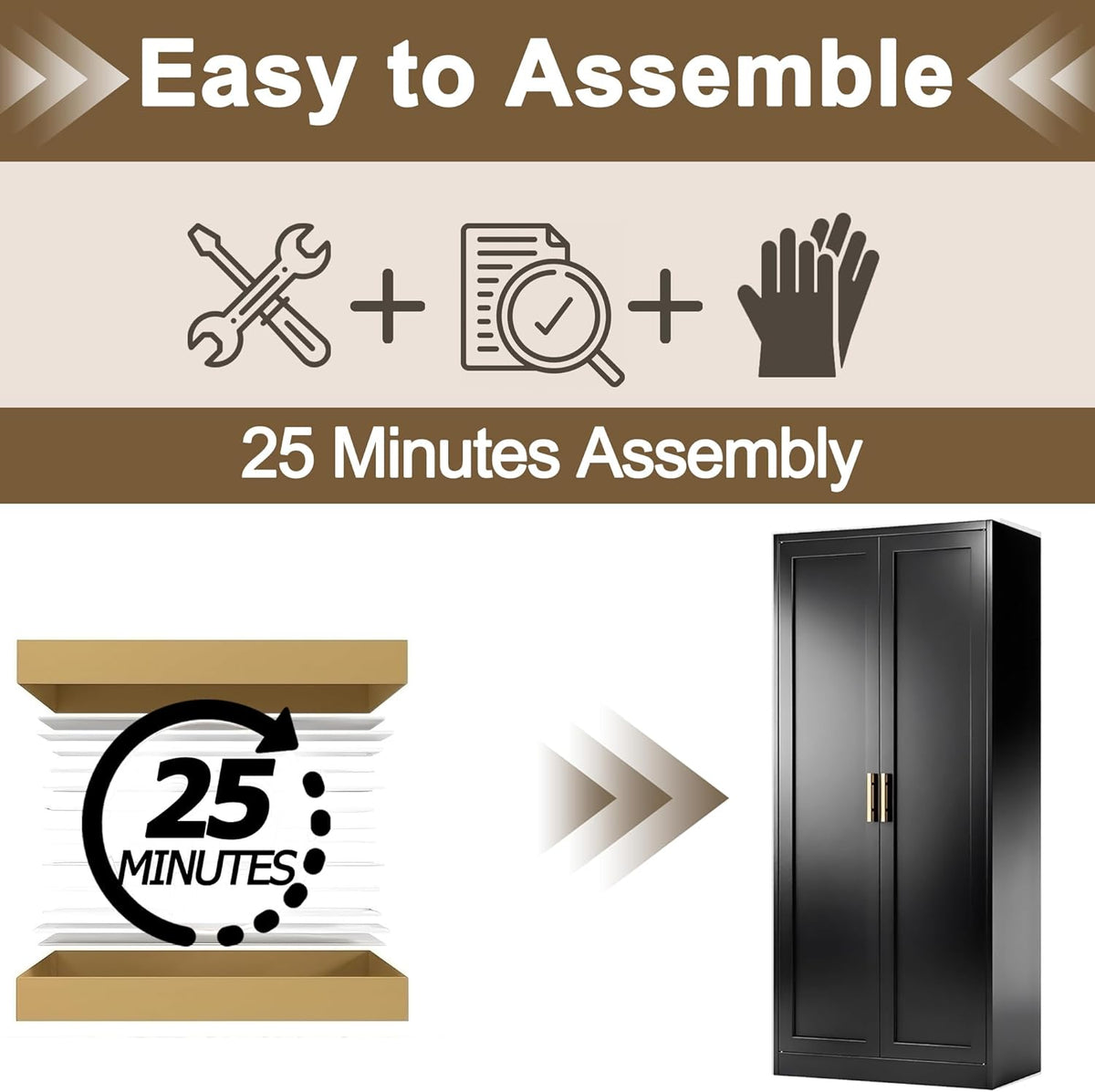 71" Tall Kitchen Pantry Cabinet, Metal Kitchen Pantry Storage Cabinet with Doors and 4 Adjustable Shelves, Freestanding Pantry Cupboard for Living, Dining Room, Black