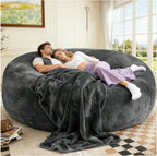 Big Bean Bag Chairs for Adults Memory Foam Chair Living Room Furniture (Darkgrey, 6FT) | Bean Bag Chair with Filler Super Soft Plush Suitable for Bedrooms Comfy Lounge Reading Chairs