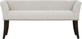 Madison Park Accent Bench for Living Room, Upholstered with Nailhead Trim, & Padded Seat Entryway Bench Small, End of Bed Bench with Back, 49.5" W x 19.25" D x 23" H, White Cream