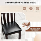 Giantex Wooden Dining Chairs Set of 4, High Back Dining Room Chairs with Padded Seat & Rubber Wood Frame, PU Leather Farmhouse Side Chairs for Kitchen Living Room