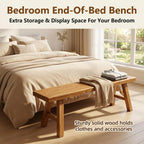 Farmhouse Indoor Wooden Living Room Dining Bench, Rustic Farmhouse Narrow Entryway Bench with Slim Skinny Design,with Armless Design and Short Height, Solid Wood Shoe Entryway Benches