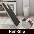 Yimobra Memory Foam Toilet Bath Mat U-Shaped, Commode Contour Rug, Soft and Comfortable, Super Water Absorption, Non-Slip, Thick, Machine Wash and Easier to Dry for Bathroom, 24 X 24 Inches, Black