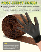 Velway Corrugated Metal Garden Edging - 6" H x 40Ft Sturdy Landscape Edging Border for Lawn, Flower Bed, Paver Edging and Garden Fence - Rusty