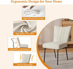 ZckyCine Dining Chairs Set of 4, Upholstered Velvet Kitchen Chairs with Thick Padded Seat and Sturdy Metal Legs, Modern Farmhouse Accent Chairs for Dining Room, Living Room, Waiting Room