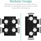 Best Choice Products 5-Piece Metal and Wood Indoor Modern Rectangular Dining Table Furniture Set for Kitchen, Dining Room, Dinette, Breakfast Nook w/ 4 Chairs - Black
