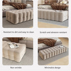 Modern Tufted Ottoman Bench, Upholstered Bedroom Benches Footrest Stool Accent for Entryway Dining Room Living End of Bed Entryway(Brown,100 * 50 * 36cm)