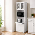 Kings Brand Furniture - Danbury Tall Kitchen Pantry, Microwave Storage Cabinet, White