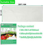 10FTx20FT Greenhouse Plastic Sheeting, 6 Mil Thick Clear Polyethylene Film, Waterproof Wind Frost Dust UV Resistant Green House Plastic Covering for Outdoor Plant, Garden, (10ft x 20ft)
