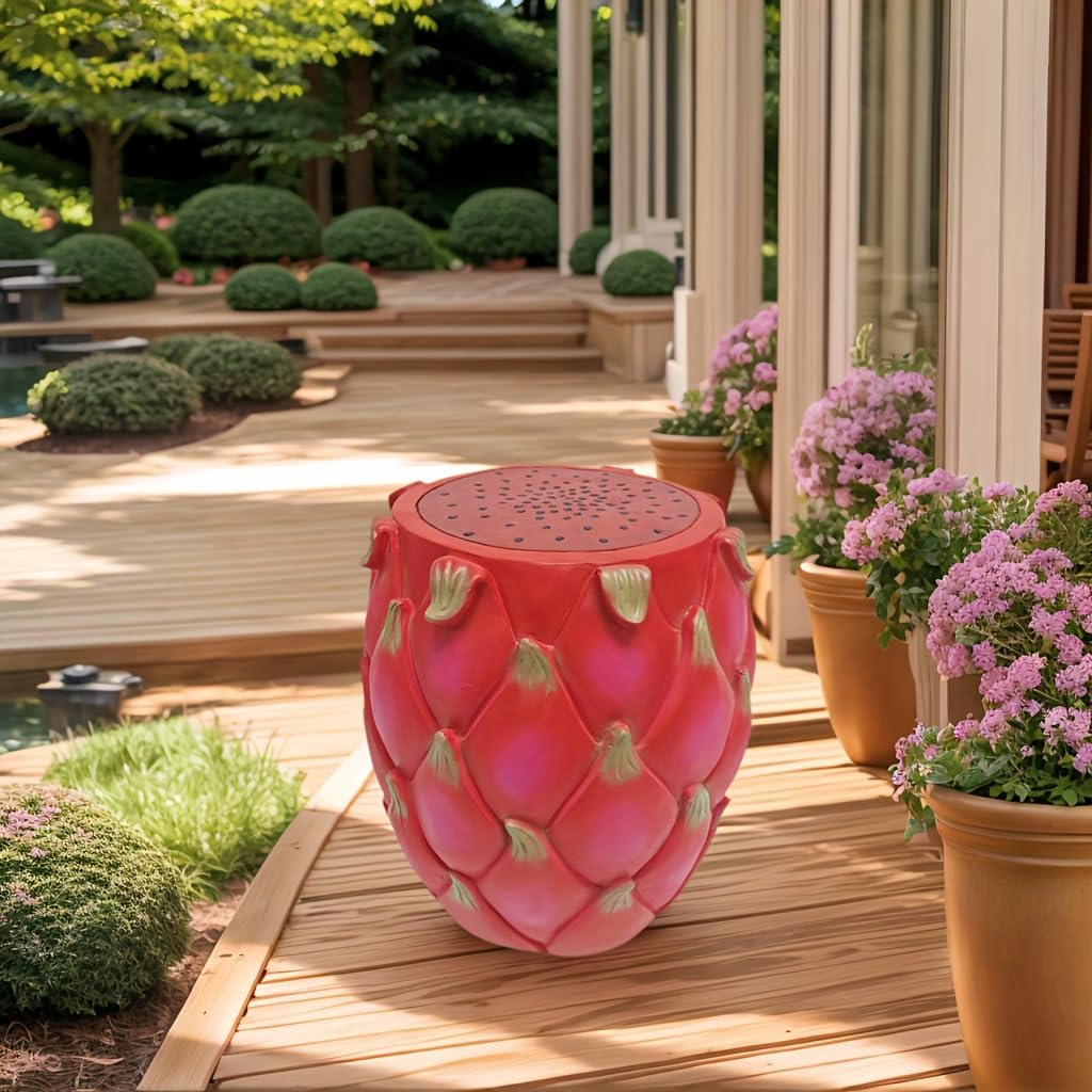 Fruit-Inspired Stool,End Table:Multi-Functional Furniture–as Seating,Stylish Side Table,Home Decor Plant Stand (Red Dragon, Inches, 13.78, Inches, 11.80, Inches, 11.80)