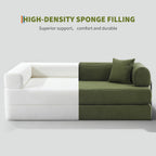 GarveeHome 79" Convertible Sleeper Sofa Bed Couch, 4-in-1 Corduroy Folding Sofa Bed with Pillow & Fixed-Shape, Floor Mattress Couch Loveseat for Living Room Apartments - No Assembly, Green