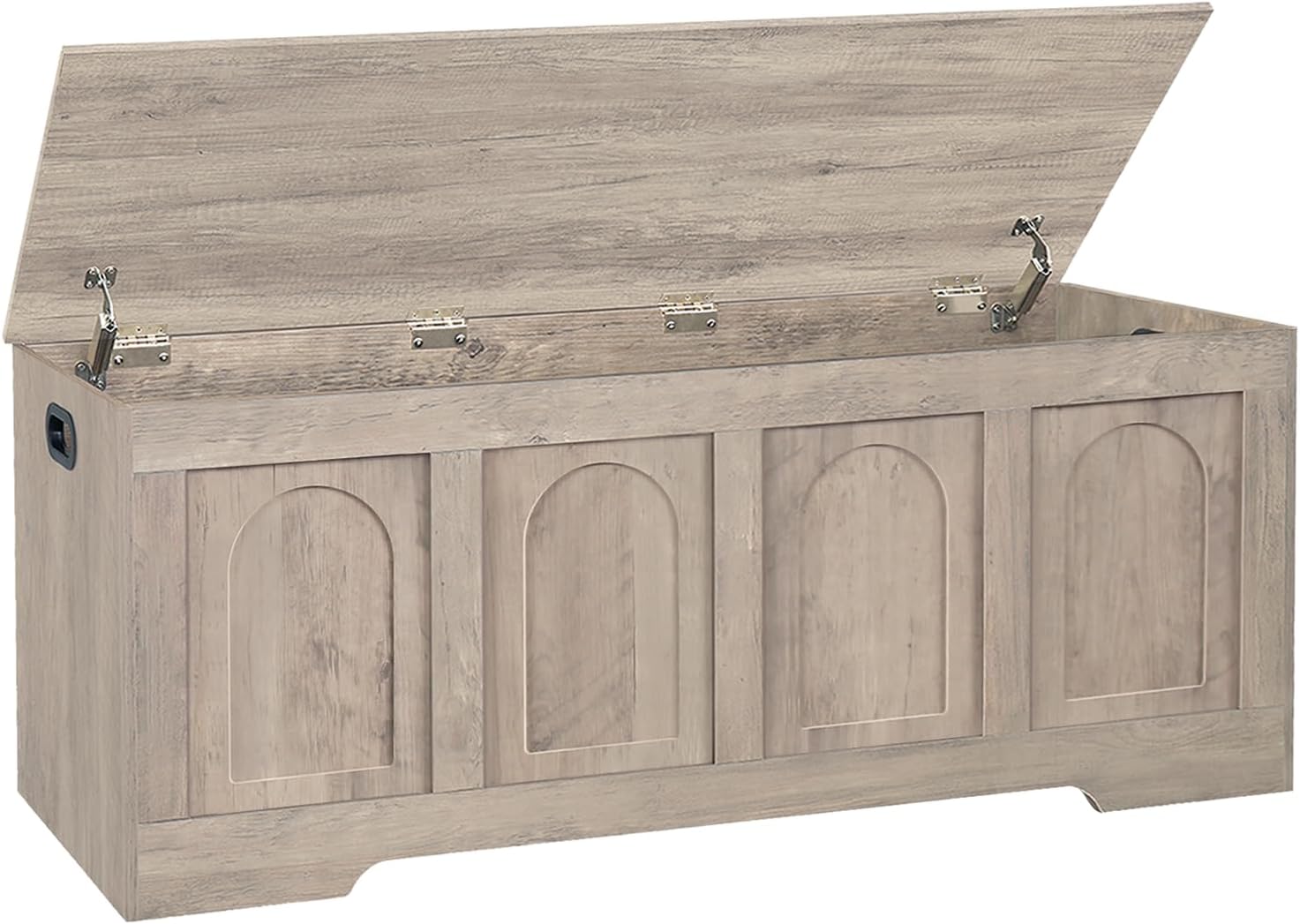 DINZI LVJ Storage Chest, Wooden Toy Box, Greige 50.0" L | Extra Large Storage Bench, 2 Soft-close Hinges, Finger-safe Flip-Top Lid, Easy Assembly, Farmhouse Trunk, Living Room/Bedroom