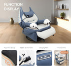 INGREM Smart Recliner with Adjustable Settings, Voice-Activated Home Theater Gaming Seat Rocker, Electric Lounge Chair Featuring USB Port ，Phone Holder and Cat Claw Armrest (Leather Blue)