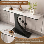 Faux Marble Console Table,Narrow Long Entryway Table,with Geometric Metal Frame,with Marble Tabletop,for Corridor/Entrance/Living Room/Bedroom,for Small Spaces(F,120cm/47.2in)