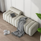 Modern Long Bench with Backrest for Changing Shoes Bedroom Bed end Walk-in Closet Rest Area Entryway(Medium)