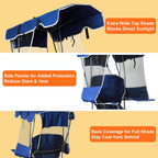 2 Pack Canopy Camping Chairs with Shade, Folding Beach Chair with Full Sun Protection, Portable Heavy Duty Outdoor Chair for Camping, Beach, Sports, Fishing, Lawn, Supports 400 lbs,Navy