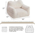 HUGHEAVEN Big Bean Bag Chair for Adults, Giant Oversized Bean Bag Couch, Comfy Reading Chair with Armrests, Soft Cozy Chair for Bedroom, Lounge Sofa for Gaming, Napping & Relaxing, Beige