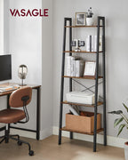 VASAGLE Ladder Shelf, Bookcase Book Shelf, Storage Shelves, 5-Tier, 22In