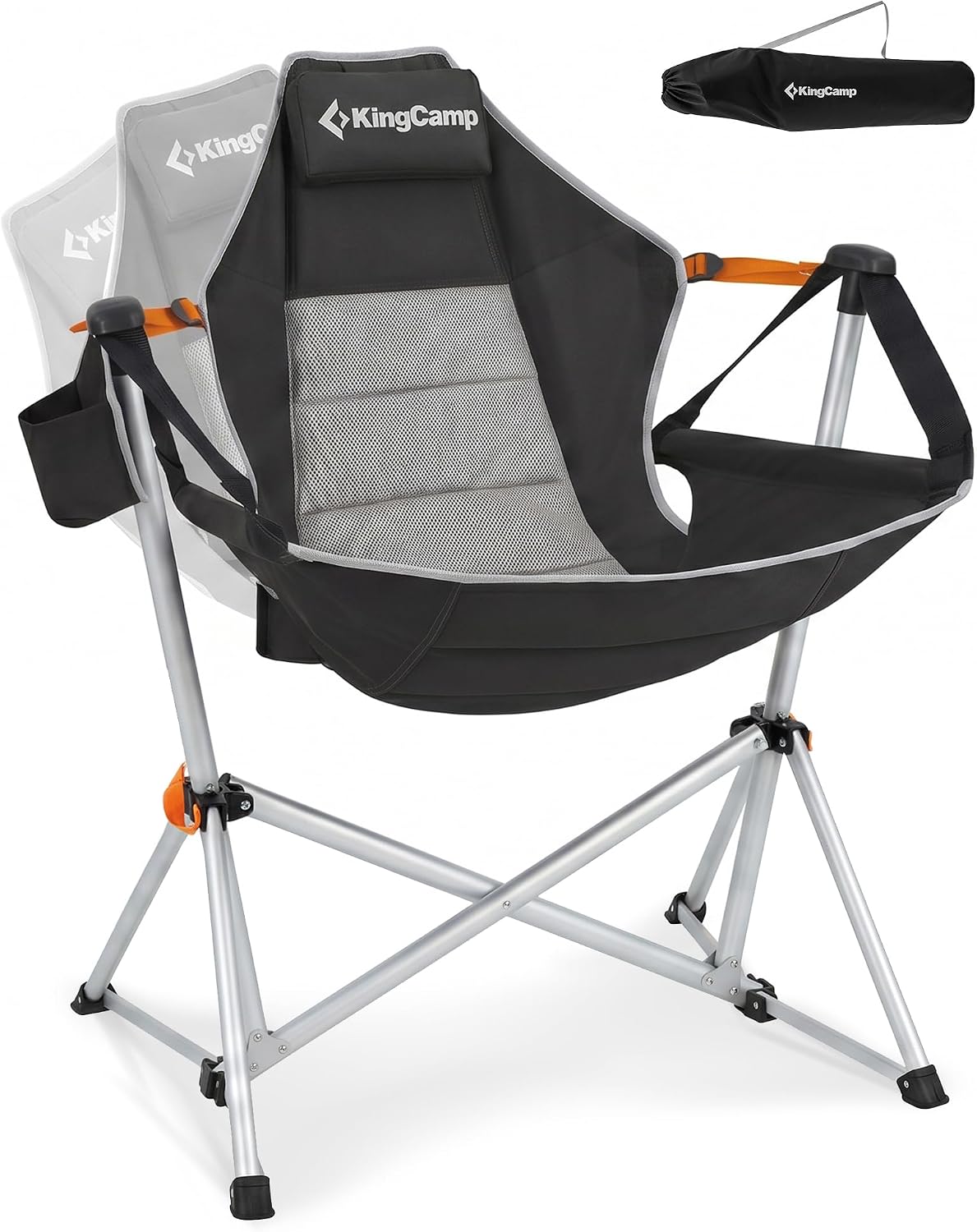 KingCamp Hammock Camping Chair, 400lbs Heavy Duty Swing Chairs for Adults | Portable Camp Chair, Oversized Folding Rocker, 10.3lbs Aluminum Frame, Adjustable recline for Outdoor Beach Patio RV Sport
