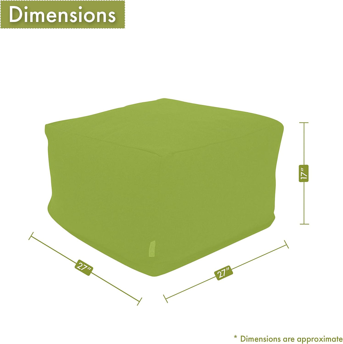 Majestic Home Goods Black Coral Ottoman, Large