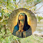 Virgin Mary Prayer Wind Spinner, Metal Wind Spinners Outdoor Indoor, Religious Virgin Mary Hanging Garden Decor for Outside, Stainless Wind Spinners for Yard and Garden 10 inch 3D (25.76X25 CM)