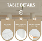 Oval Dining Table for 4-8 People, 70" Long Large Kitchen Table with Thick Sturdy Ripple Legs, Modern Spacious Rectangle Accent Dining Room Table for Dining Room/Kitchen/Apartment (Faux Marble&White)