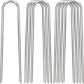 8 Inch Landscape Staples, 100 Pack Galvanized Landscape Stakes Heavy Duty 8 Gauge U-Shaped Garden Stakes, Ground Stakes for Weed Barrier Fabric, Irrigation Tubing, Fence, Outdoor Decorations