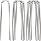 8 Inch Landscape Staples, 100 Pack Galvanized Landscape Stakes Heavy Duty 8 Gauge U-Shaped Garden Stakes, Ground Stakes for Weed Barrier Fabric, Irrigation Tubing, Fence, Outdoor Decorations