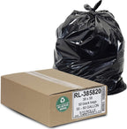 Aluf Plastics Heavy Duty 55 Gallon Trash Bags - (Large 50 Pack/w Ties) - 2 MIL Industrial Strength Plastic Drum Liners 38' x 58' Professional Black Garbage Bags for Construction, Contractors