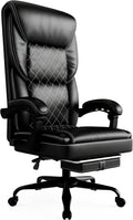 Gaming Chair with Pocket Spring Cushion and Footrest, Ergonomic Computer Chair for Adults, Breathable PU Leather Game Chair