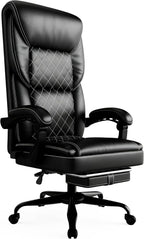 Gaming Chair with Pocket Spring Cushion and Footrest, Ergonomic Computer Chair for Adults, Breathable PU Leather Game Chair